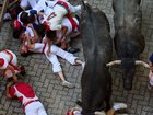 Bulls knocked bodies to the cobblestones, and stumbling runners during the annual festival. (AP PHOTO)