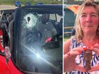 Mother's brush with death after huge bolt hit car.