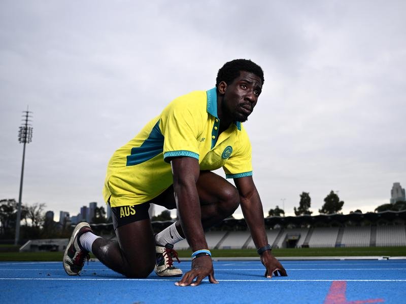 Going for gold: Sprint star Eddie Nketia will debut for Australia at the Commonwealth Games.