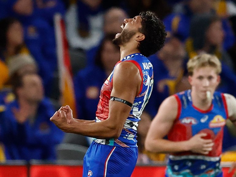 The Dogs scraped past West Coast in Melbourne.