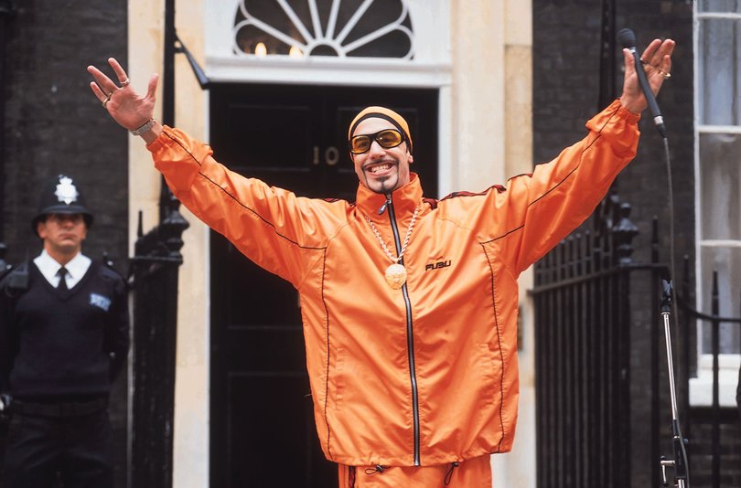 ALI G (SACHA BARON COHEN) outside 10 Downing Street, London.