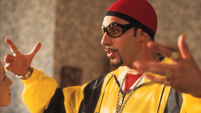 Scene from Ali G Inda House featuring the title character (Sacha Baron Cohen). 
