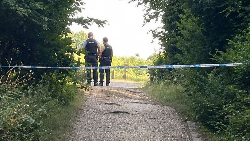 Police have launched a murder probe after a body was discovered in a suitcase at a park, close to where a children’s teddy bear hunt event had been taking place.