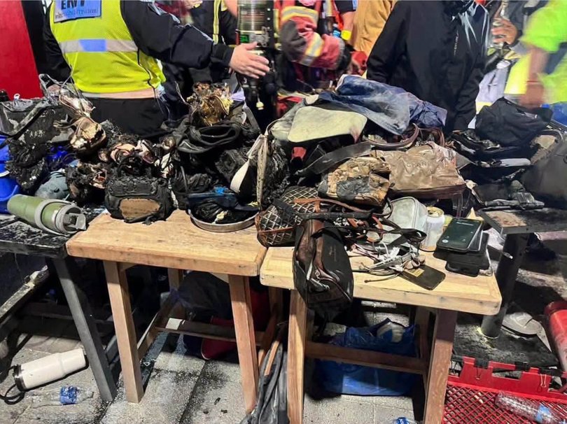 Burnt items retrieved from the pub.
