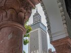 A view of the Grand Mosque of Paris’ facade with the minaret from its garden.