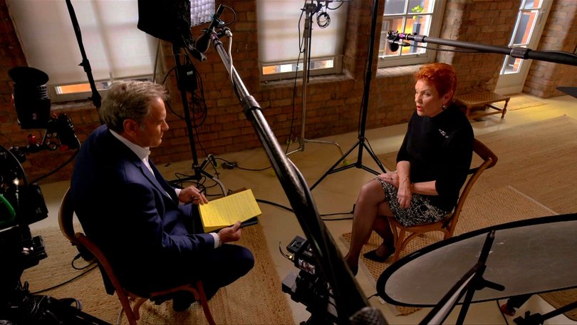 Spotlight’s Liam Bartlett grills Pauline Hanson over her controversial meeting with British alt-right figure Tommy Robinson.