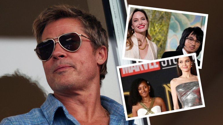 Brad Pitt (left) has suffered another blow in his drawn-out split from Angelina Jolie (inset top, left), as the former Hollywood power couple’s children Maddox (above) and Zahara (below) appear to side with their mother.