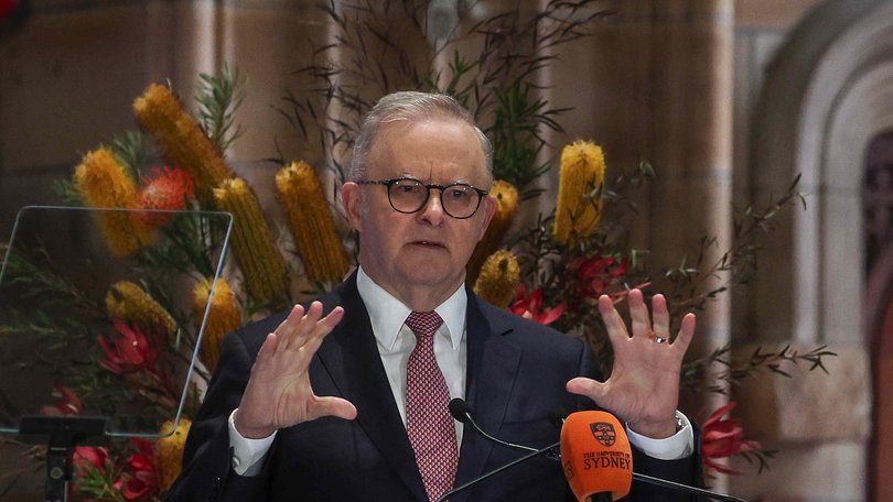 Prime Minister Anthony Albanese delivers a speech titled AI in Australia Interests at the University of Sydney.