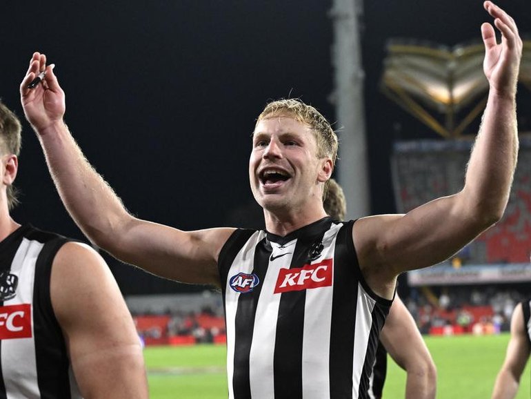 Collingwood defender Billy Frampton is free to play after being cleared of a rough conduct charge. (Dave Hunt/AAP PHOTOS)