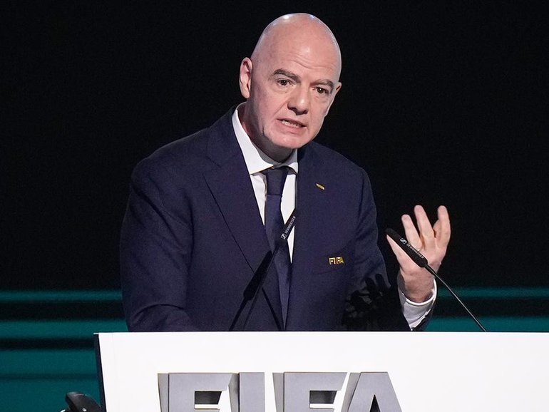 A complaint has been lodged with the IOC concerning Gianni Infantino's actions at the World Cup. (AP PHOTO)