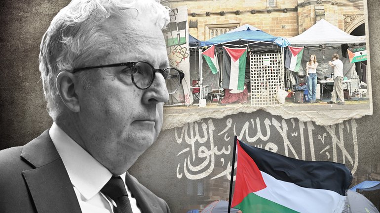 University of Sydney Vice Chancellor Professor Mark Scott was grilled over presence of extremist group Hizb ut-Tahrir at anti-Israel campus protests.