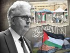 University of Sydney Vice Chancellor Professor Mark Scott was grilled over presence of extremist group Hizb ut-Tahrir at anti-Israel campus protests.