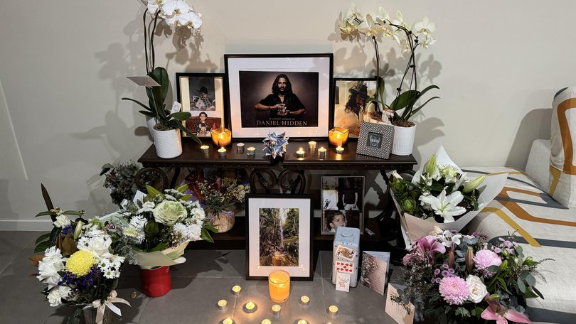 Hidden’s family created a memorial filled with photographs, candles, flowers and playing cards in honour of the magician.