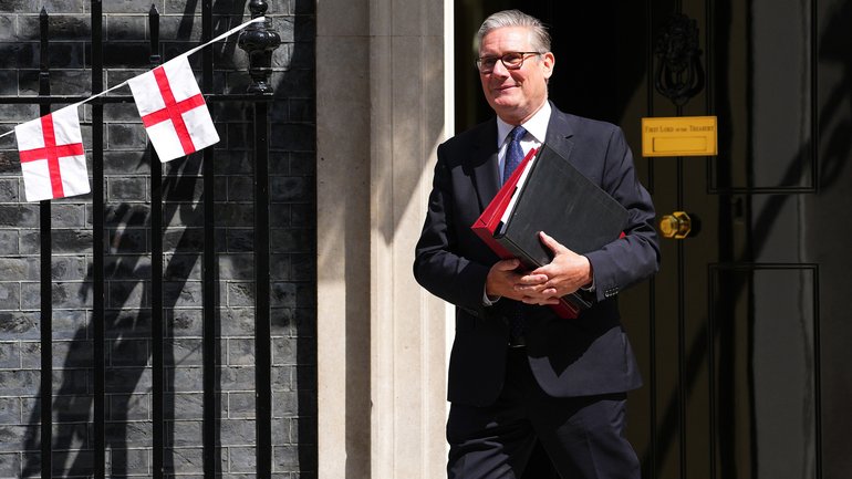 Prime Minister Keir Starmer leaves 10 Downing Street to attend his final PMQs on July 15, 2026 in London, England. 