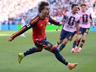 Ferran Torres celebrates his goal.