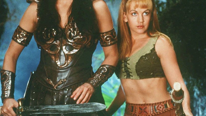 Lucy Lawless as Xena, left, with Renee O'Connor as Gabrielle.