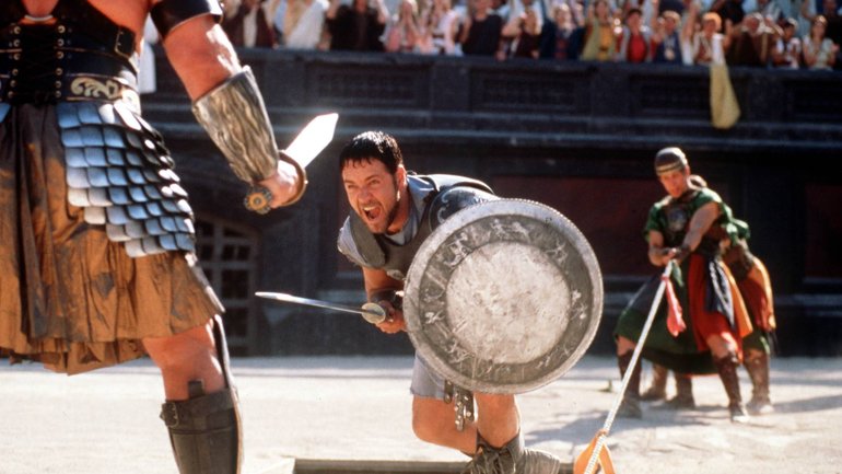 Russell Crowe in Ridley Scott’s Gladiator.