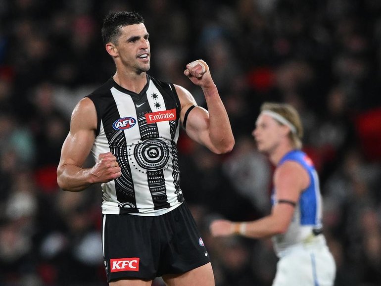 Scott Pendlebury keeps delivering for the Magpies and won't do so for any other AFL club. (James Ross/AAP PHOTOS)