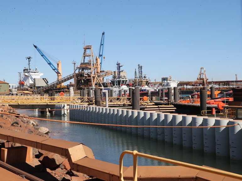 BHP workers strike in Port Hedland. Port Hedland Port. Jackson Flindell