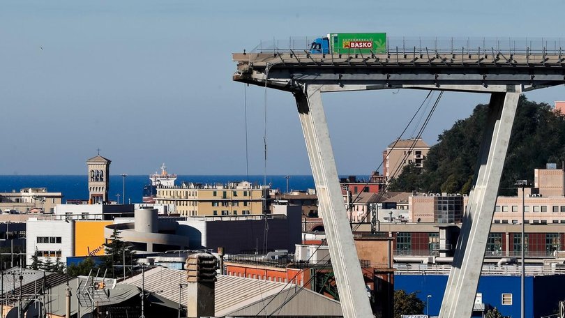 The collapse of the Morandi bridge in 2018 shocked Italy and triggered years ?of investigations. (AP PHOTO)