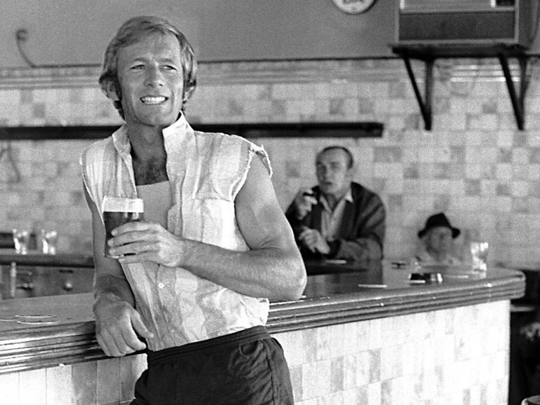 An easy-going Paul Hogan having a drink  and a smoke after work at the local is a relic of the past.