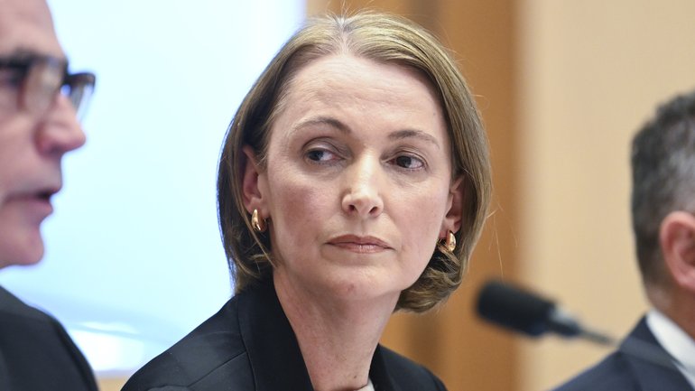 Telstra Chief Executive Officer Vicki Brady fronts a Senate inquiry at Parliament House in Canberra..