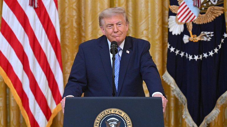 US President Donald Trump during a prime-time address to the nation in the East Room of the White House on Friday.