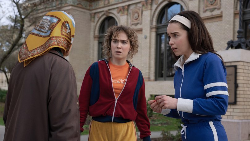 Haley Lu Richardson and Emilia Clarke in Ponies.