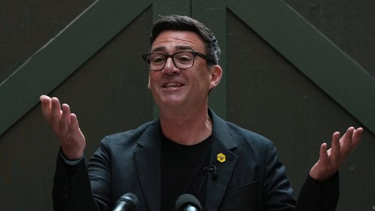 Andy Burnham has promised Britain's ‘biggest rebalancing of power’ during a speech in Manchester. (AP PHOTO)
