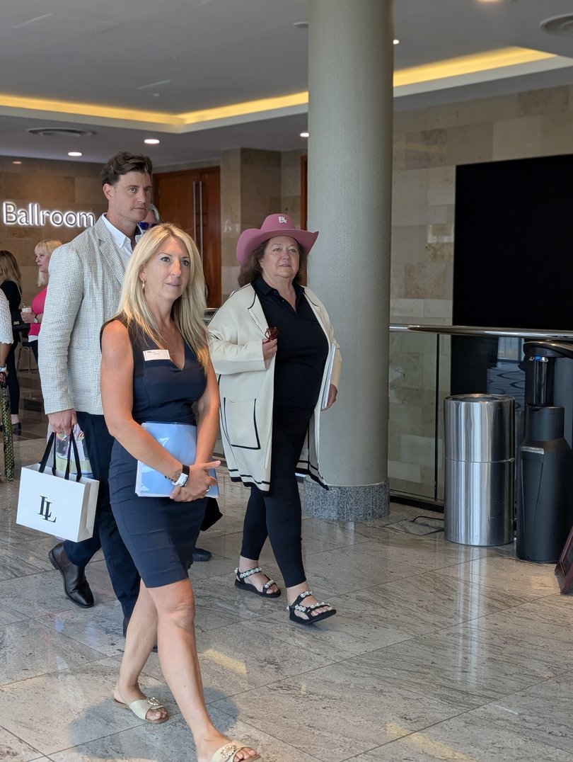 Gina Rinehart pictured arriving to the political conference in London.