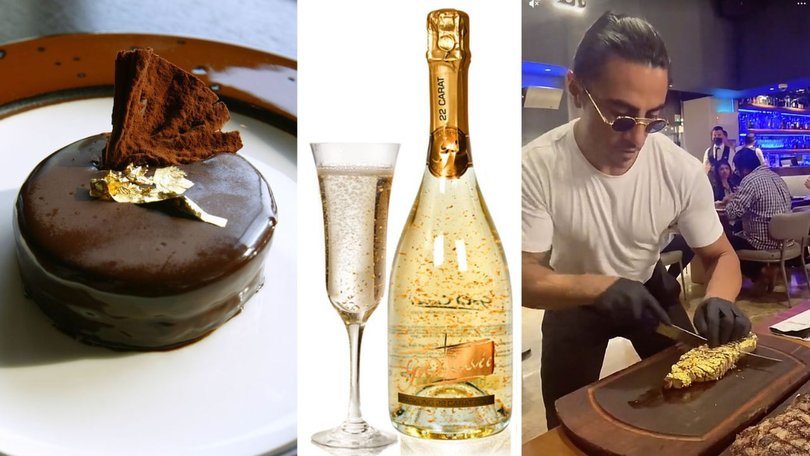 Gold has become a luxury ingredient in foods and drinks, from desserts and sparkling wine to Salt Bae’s famous gold-wrapped steak served in Dubai.