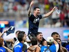 Lionel Messi's Argentina took a step closer to defending their world title after beating England. 
