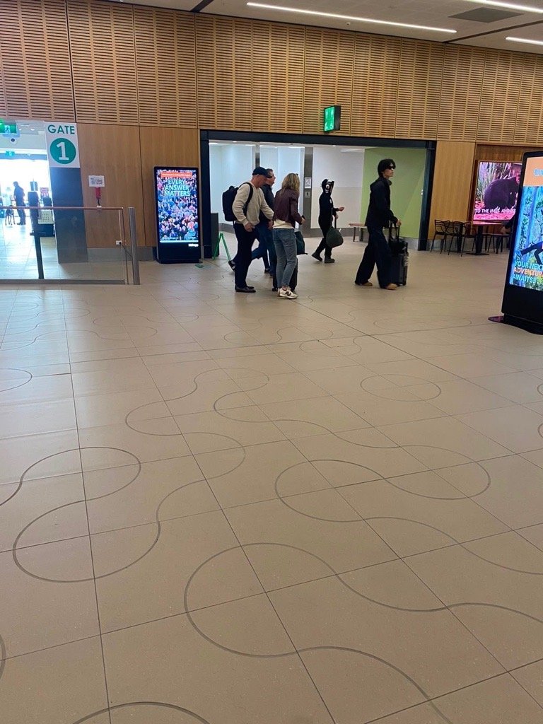 Ken Hinkley was spotted at the airport in Tasmania.