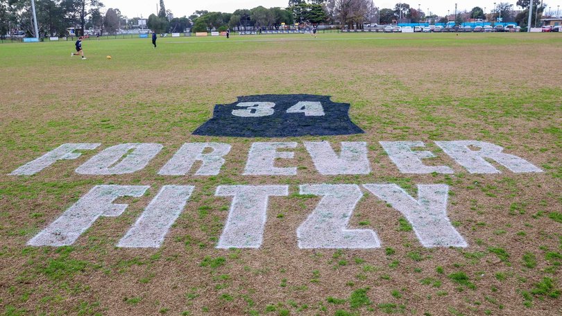A memorial was held for the teacher and local footy player shortly after his death. Picture: NewsWire /Brendan Beckett