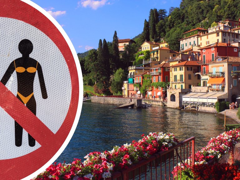 Holidaymakers face copping a $300 fine if they wear swimwear away from the beach.