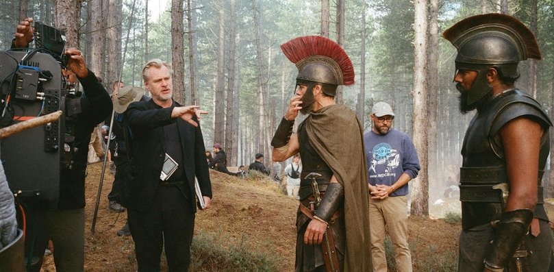 Christopher Nolan on the set of The Odyssey.