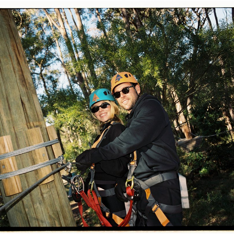 The couple enjoyed several outdoor activities.