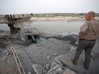 The bridge linking Bandar Abbas and Kehuristan, rendered unusable in a US strike, is seen in Iran's Hormozgan province.