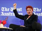 One Nation leader Pauline Hanson at the Leadership Matters breakfast at Crown this morning. Stuart Quinn