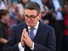 The new British Prime Minister and leader of the Labour Party, Andy Burnham, gestures as he speaks to the media as he arrives at 10 Downing Street.