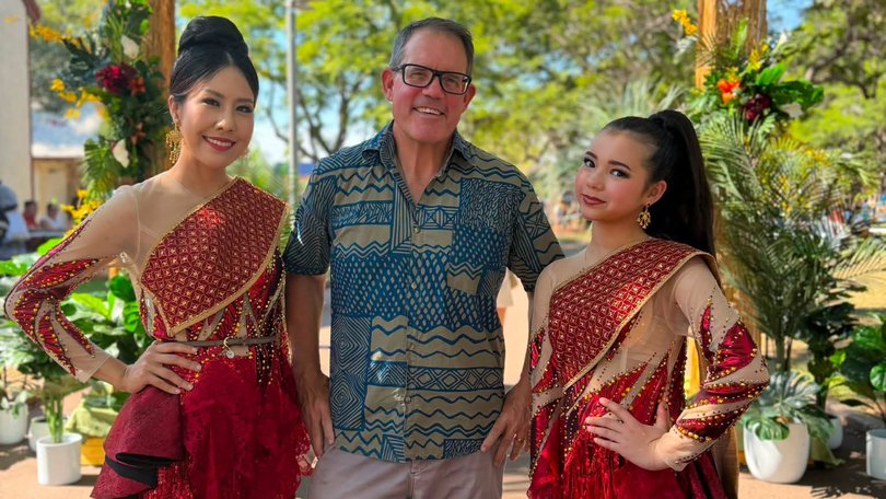 Luke Gosling at Darwin’s Thai festival where he is accused of assaulting the Northern Territory’s Administrator.