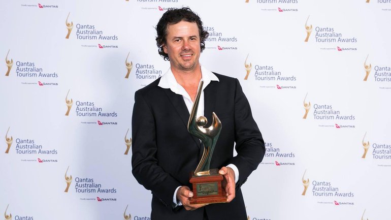 Troy Thomas at tourism awards in 2018.