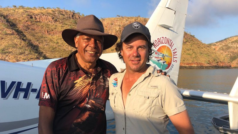 A photograph of Troy Thomas (right) with Ernie Dingo was shared on social media.