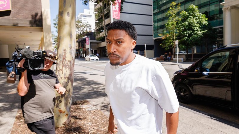 British rapper Yung Filly denies forcing himself on a young fan in a Perth hotel room in 2024. (Richard Wainwright/AAP PHOTOS)