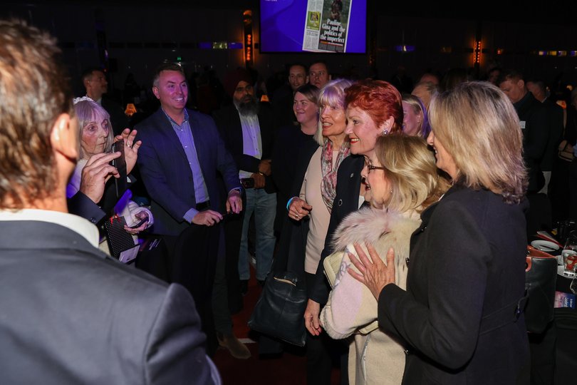 Pauline Hanson with supporters at the breakfast.