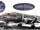 Images show parts of the wreckage against an image of the plane before it crashed in 1952.