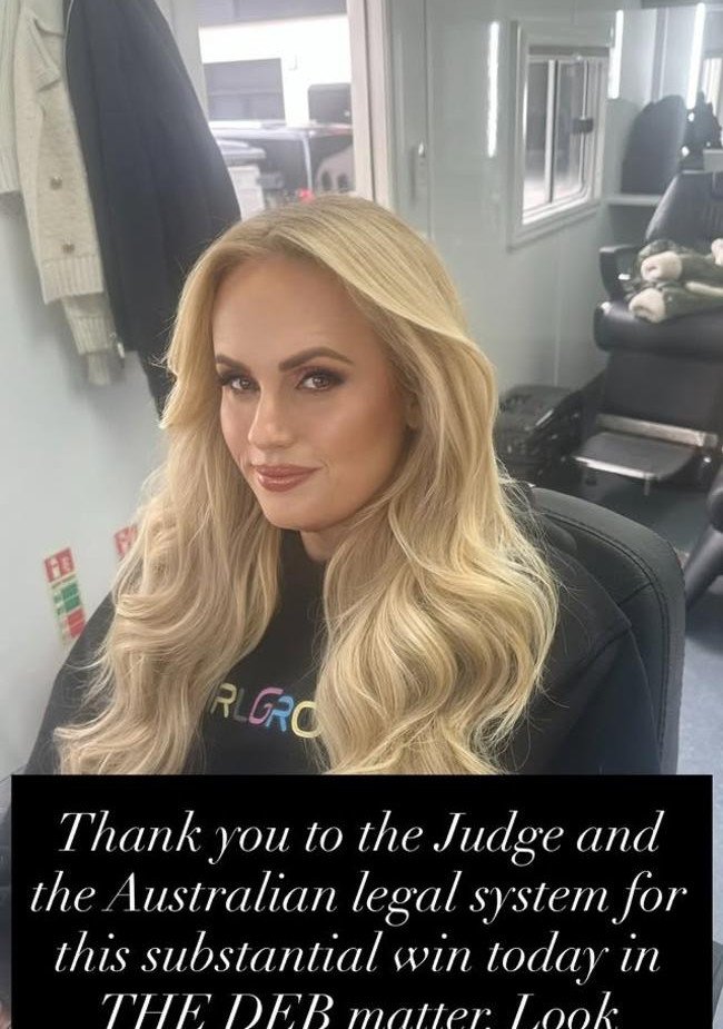 Rebel Wilson’s post on Instagram immediately after the judgement.