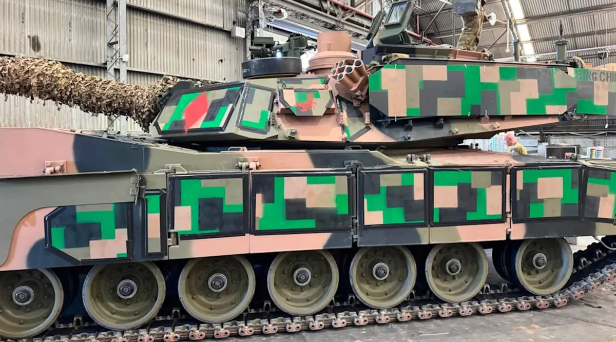 Australian Army tank camouflage painted to replicate China’s PLA colours in wargame exercise