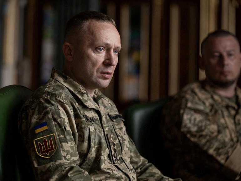 Major General Mykhailo Drapatyi attends a meeting with Ukraine's President Volodymyr Zelenskiy, amid Russia's attack on Ukraine, in Kyiv, Ukraine July 20, 2026. Ukrainian Presidential Press Service/Handout via REUTERS ATTENTION EDITORS - THIS IMAGE HAS BEEN SUPPLIED BY A THIRD PARTY.