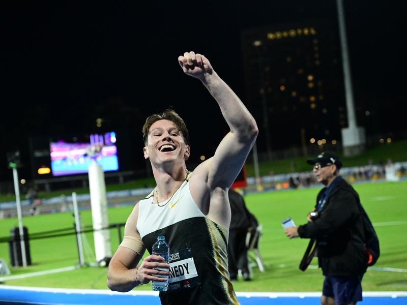 Lachie Kennedy has his sights set on breaking Australia's 100m record this year. 
